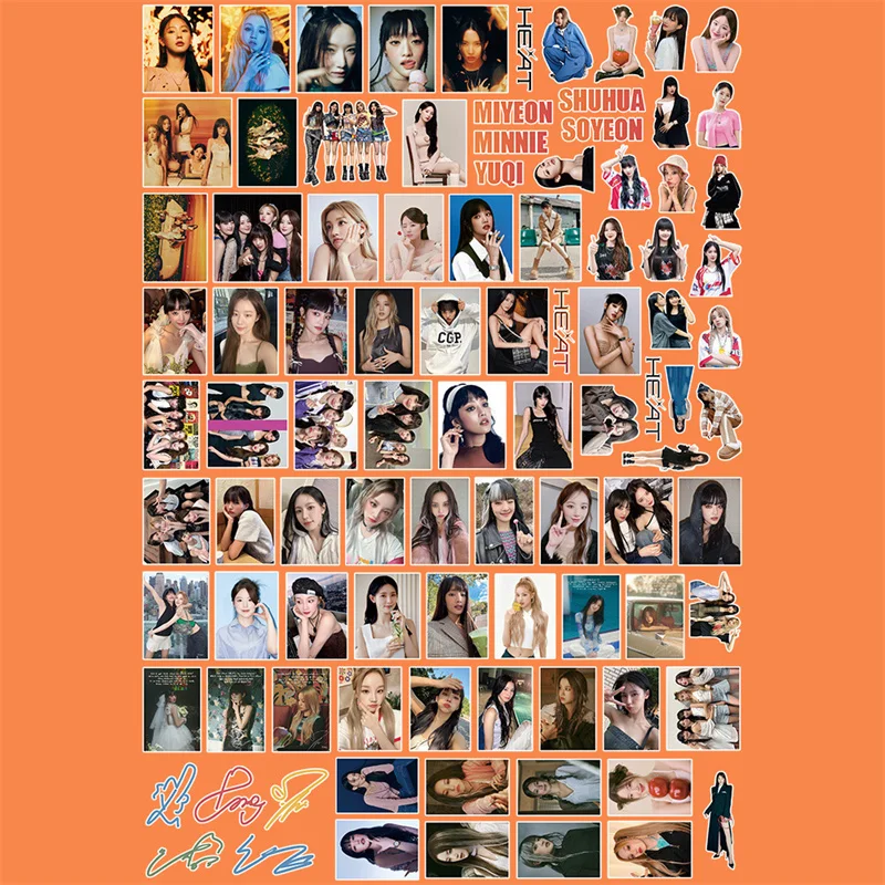 KPOP 94pcs/set Stickers(G)I-DLE Album I SWAY HEAT Photo Stickers Song Yuqi Minnie Fan Collection DIY Computer Decoration GIDLE