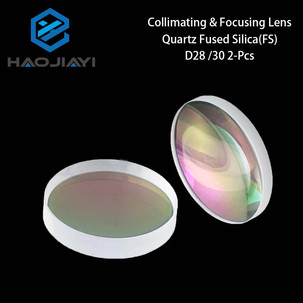 

HAOJIAYI Spherical Focusing Lens D28 D30 F75/100/125/150/155/200mm 2Pcs Quartz Fused Silica for High Energy Fiber Laser 1064nm