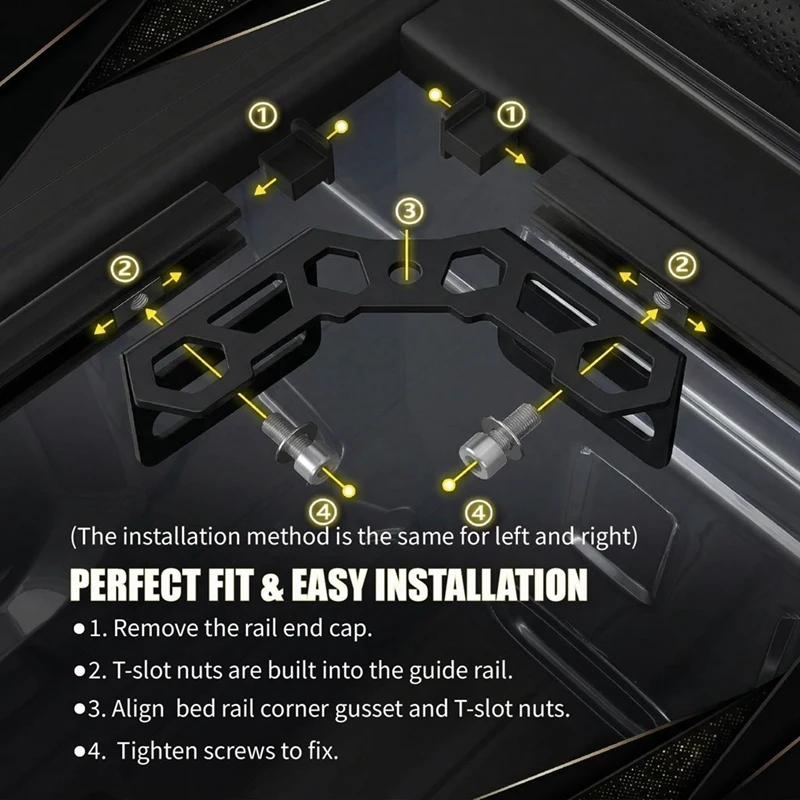 Super Sale Front Bed Gussets and Bed Rail Cleats for Toyota Tacoma 2005-2015 Truck Bed Tie Down Anchors Corner Bracket