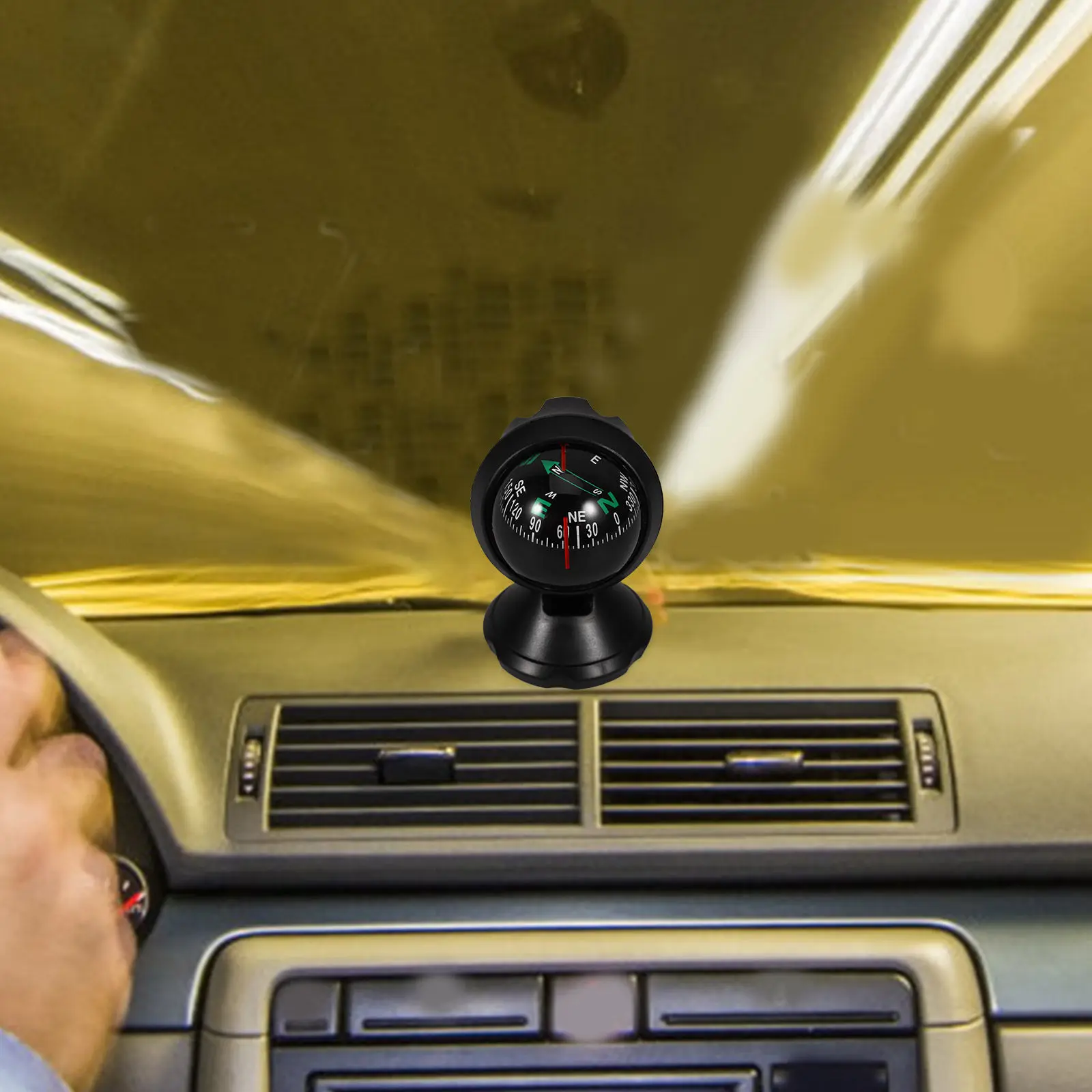 

Регулируемый мини-компас для автомобиля с клейким креплением, компактный шарообразный компас для навигации, определения направления, аксессуар для путешествий