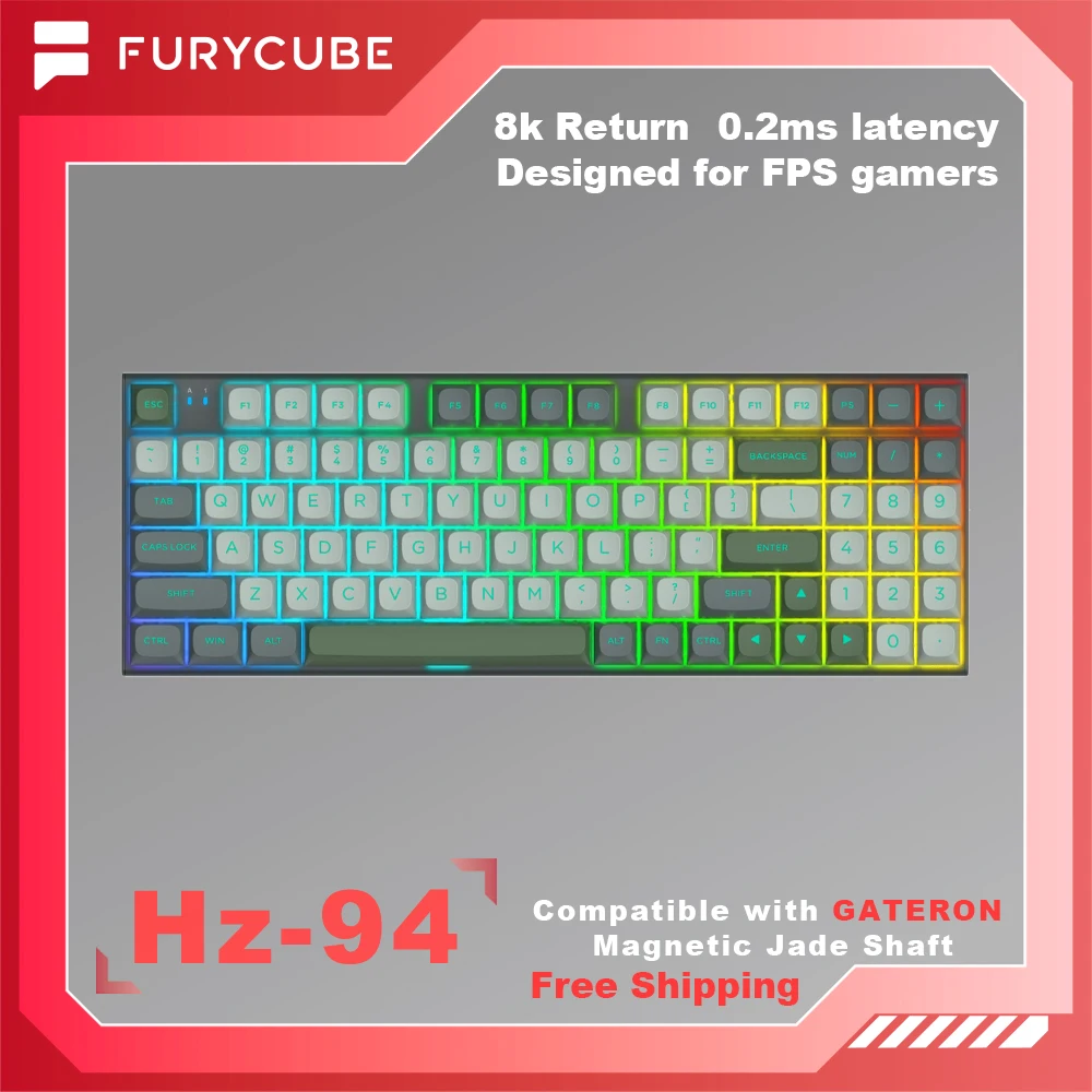 

FURYCUBE HZ-94 Magnetic Keyboard Esports Keyboard,8000hz Polling Rate,Customizable RGB / RT / DKS, FPS Same Champion Keyboards