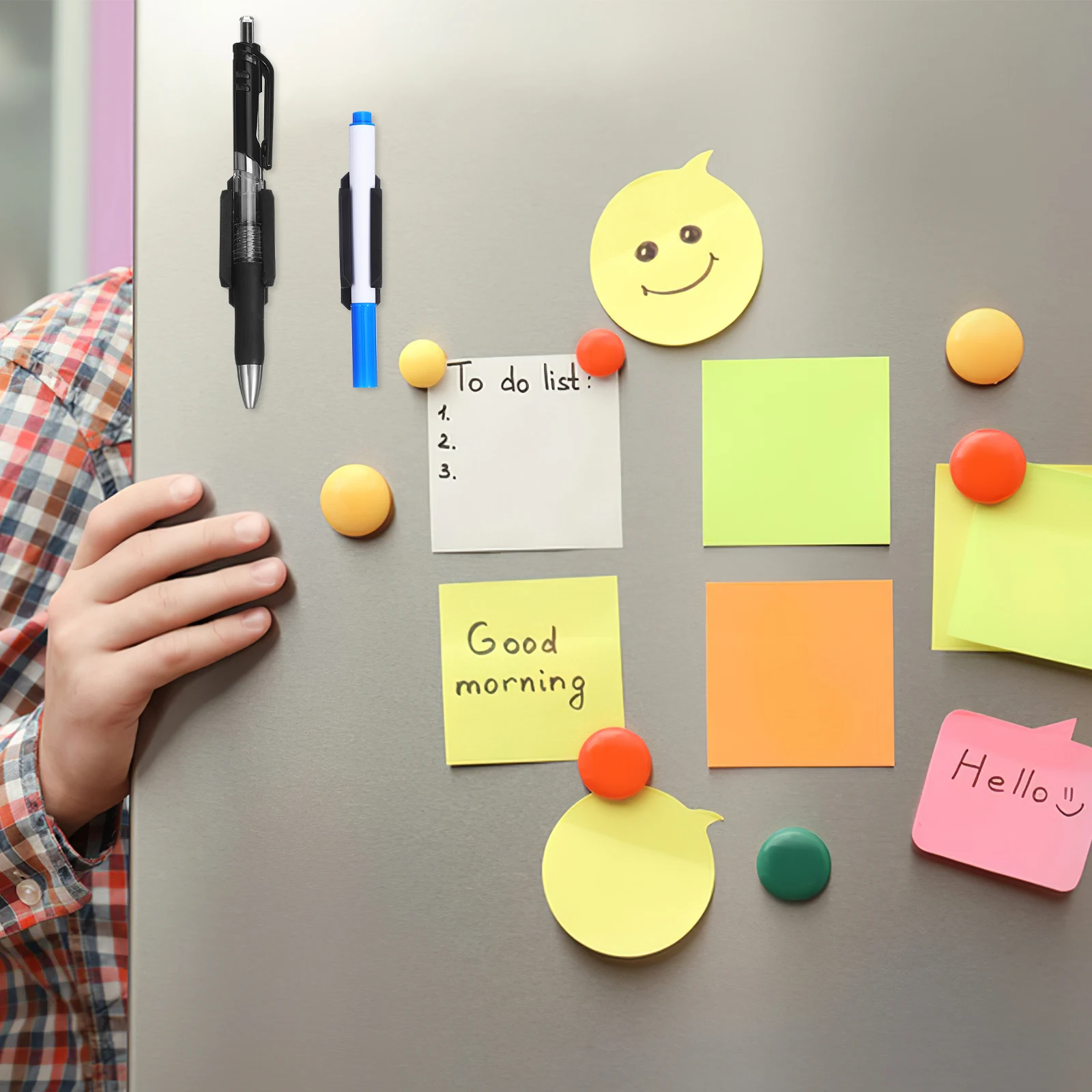 8個のシリコン鉛筆ホルダー 粘着ペンオーガナイザー コンパクト省スペースホルダー オフィス、学校、家庭、デスクトップクリップボード用