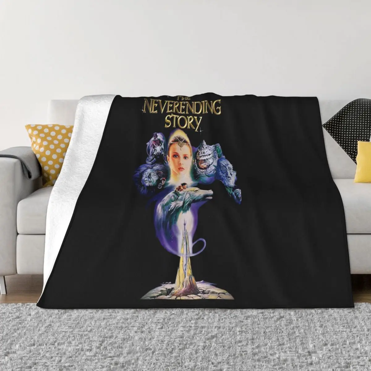 The Neverending Story 1984 Movie Poster 's T- S V3 Personality Unisex Hipster Top Quality Cute High Quality Throw Blanket