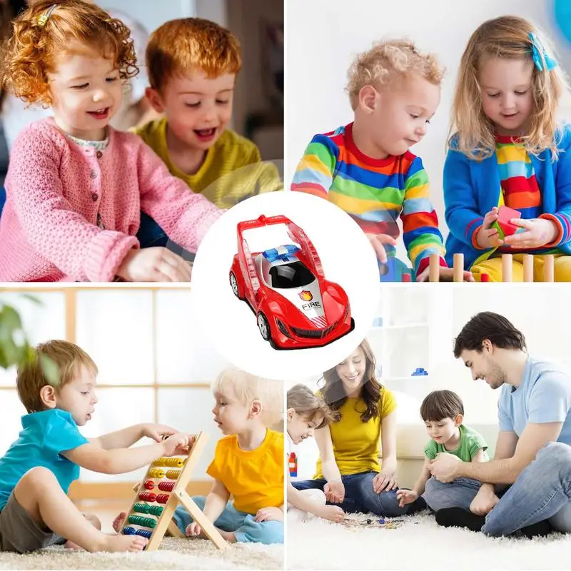 หม้อแปลงไฟฟ้า Racing Car Fire Engine ของเล่นเด็กการศึกษาของเล่นรถพร้อมไฟและเพลง Universal ล้อรถดับเพลิงไฟฟ้า