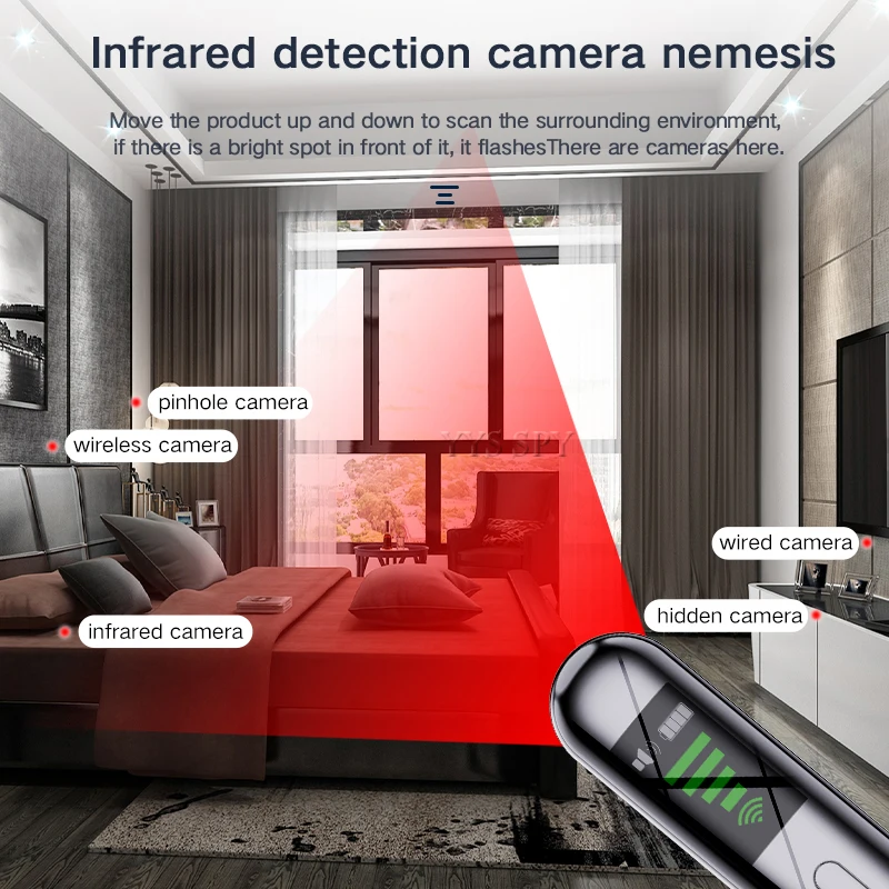 Imagem -03 - Anti Candid Câmera Escondida Detector Caneta Anti Roubo Função de Memória sem Fio Espião Pinhole Cam Detecção Infravermelha Gps Rastreador Varredura