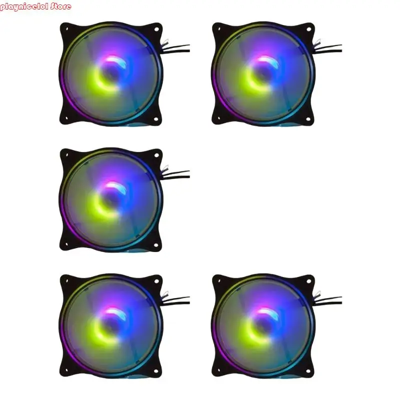 

E8BA Auto Temp PC Fan Two Side 1200LM RGBs Lighting 20dB Silents Operation Universal Compatibility Design