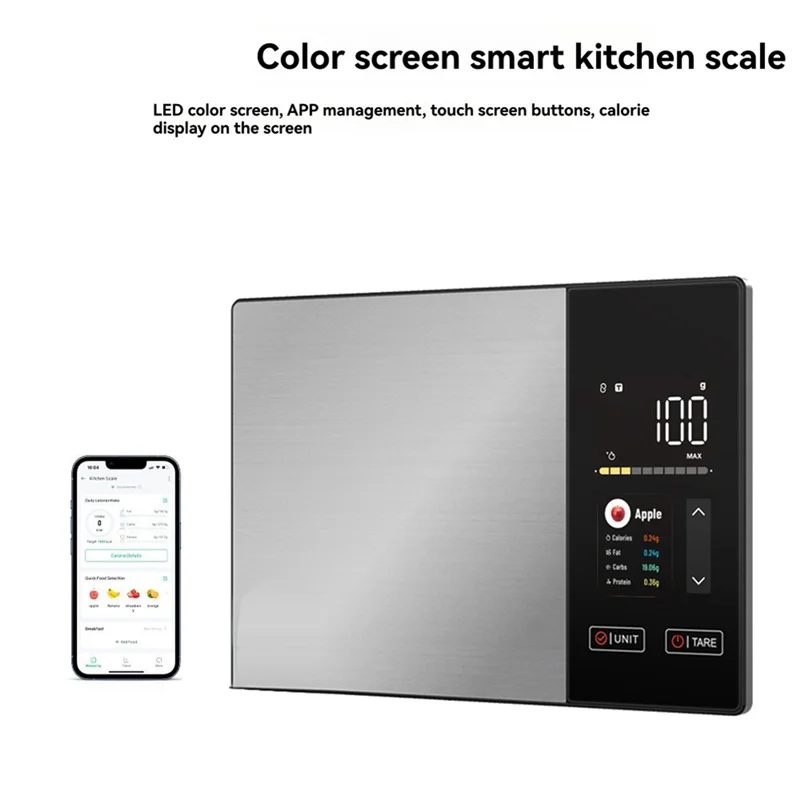 ABUH-مقياس المطبخ 11LB/5 كجم من الفولاذ المقاوم للصدأ للطعام السعرات الحرارية بروتين الدهون الكربوهيدرات آلة حاسبة غذائية الوزن للصحة