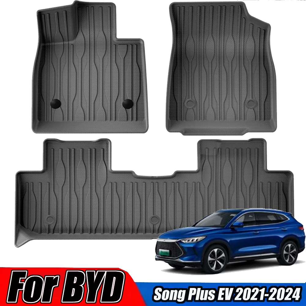 For BYD Song Plus EV 2021-2024 TPE 3D Car Floor Mats Trunk Pads Environmentally Car Specific Floor Mats