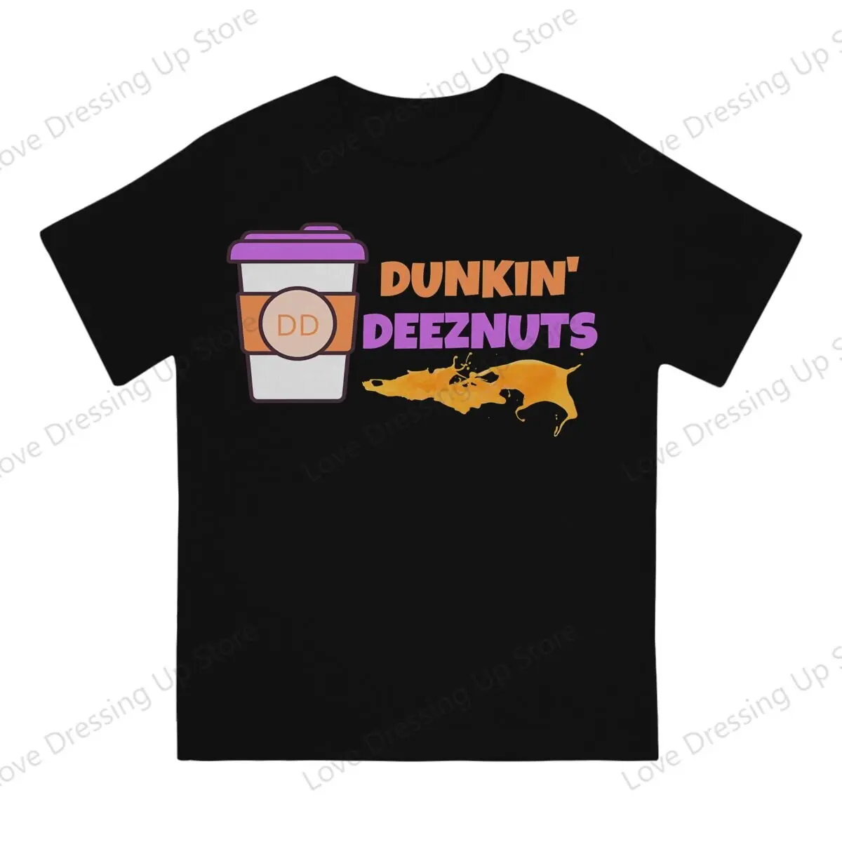 Dunkin' Deez Nuts Cotton Short Sleeve T-shirt Men Women Trend Fun Dunkin Deeznuts  Loose Tops
