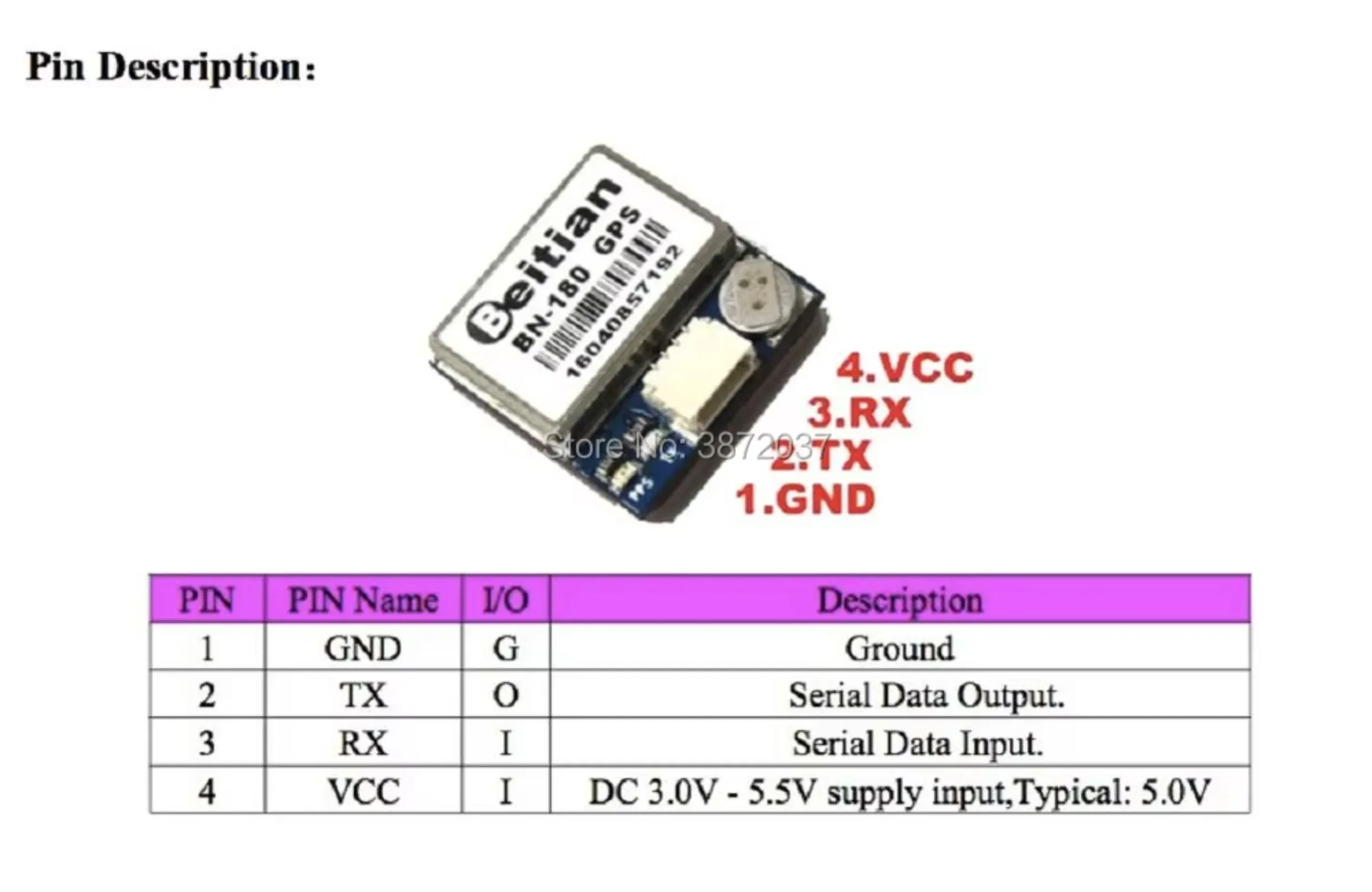 Beitian BN-180 Módulo GPS UART TTL GPS de doble Glonass + antena pasiva para aviones Arduino CC3D F3 Control de vuelo