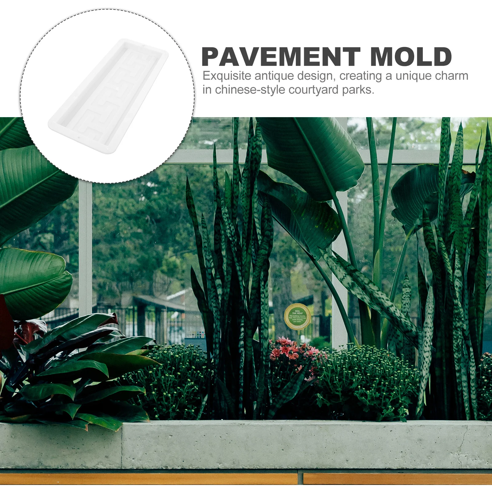 

Plastic Pavement Mold Reusable Path Maker Durable Slip Resistant Brick Mould for Outdoor Garden Courtyard Concrete Cement Floor