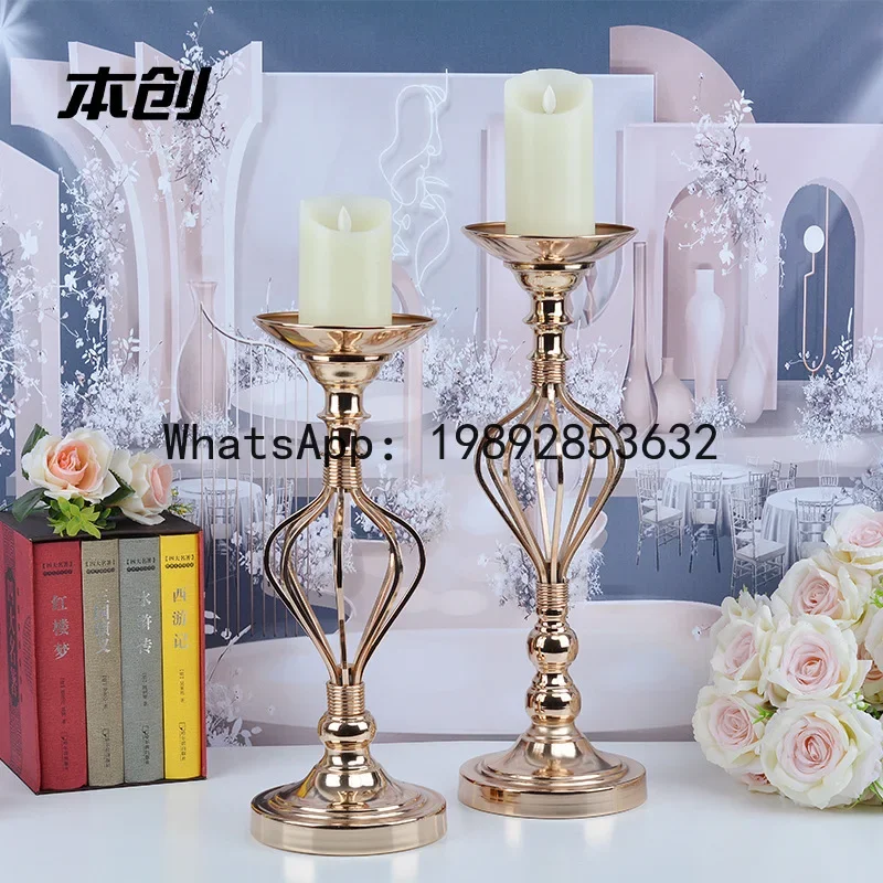 x15 Creative Wedding Golden Wrought Iron Road Lead Wedding Decoration Flower Vessel Candle Holder Living Room Vase Ornament