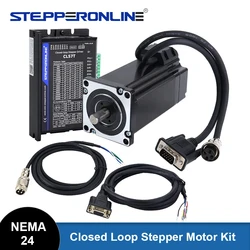 Nema 24 4Nm Closed Loop Stepper Motor Kits 2 Phase Nema24 Servo Motor 5A + Servo Driver ＆ 2pcs Extension Cables