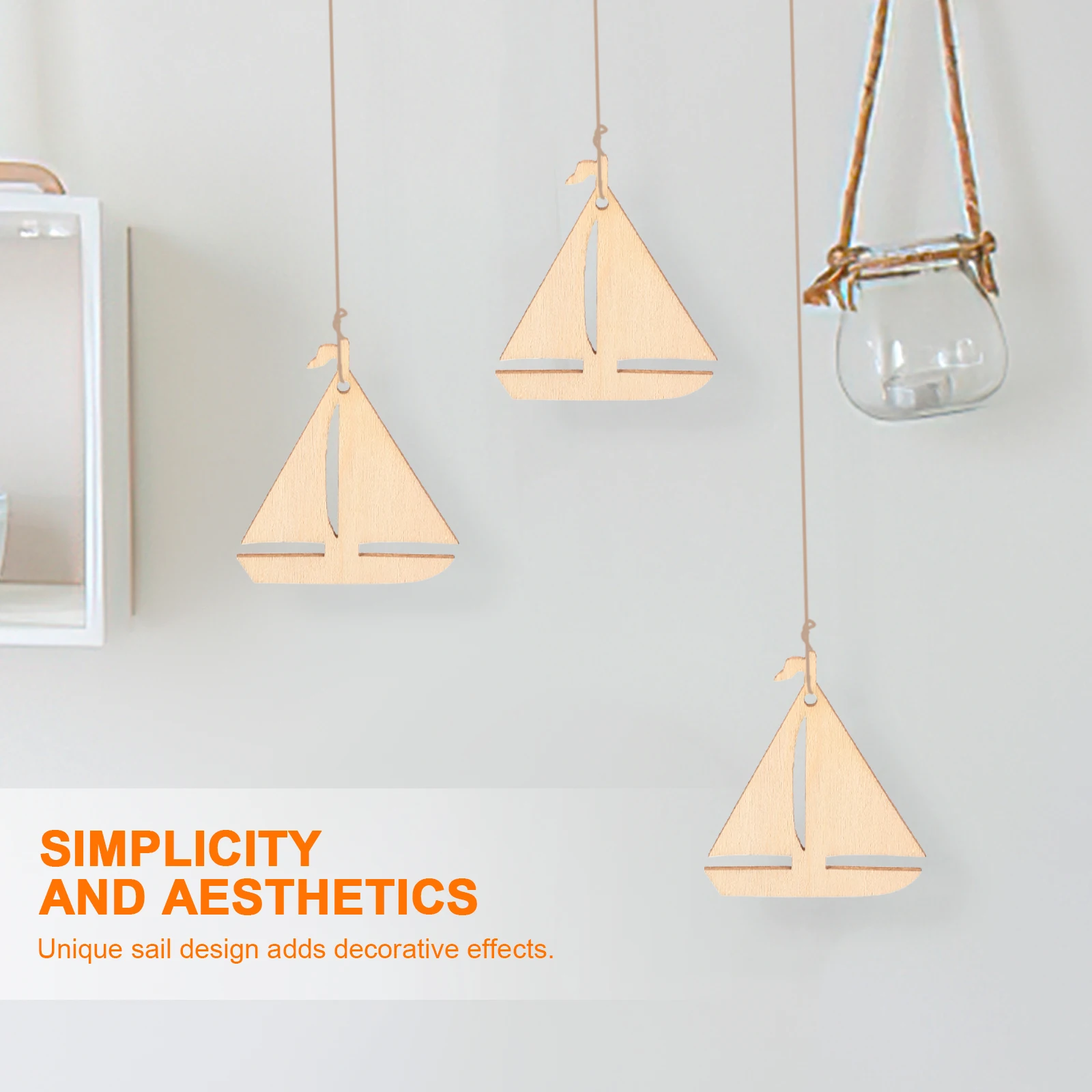 

50pcs Wooden Sailboat Cutouts Unfinished Diy Wood Slices For Crafts Painting Decor Party Supplies Handmade Gift Craft