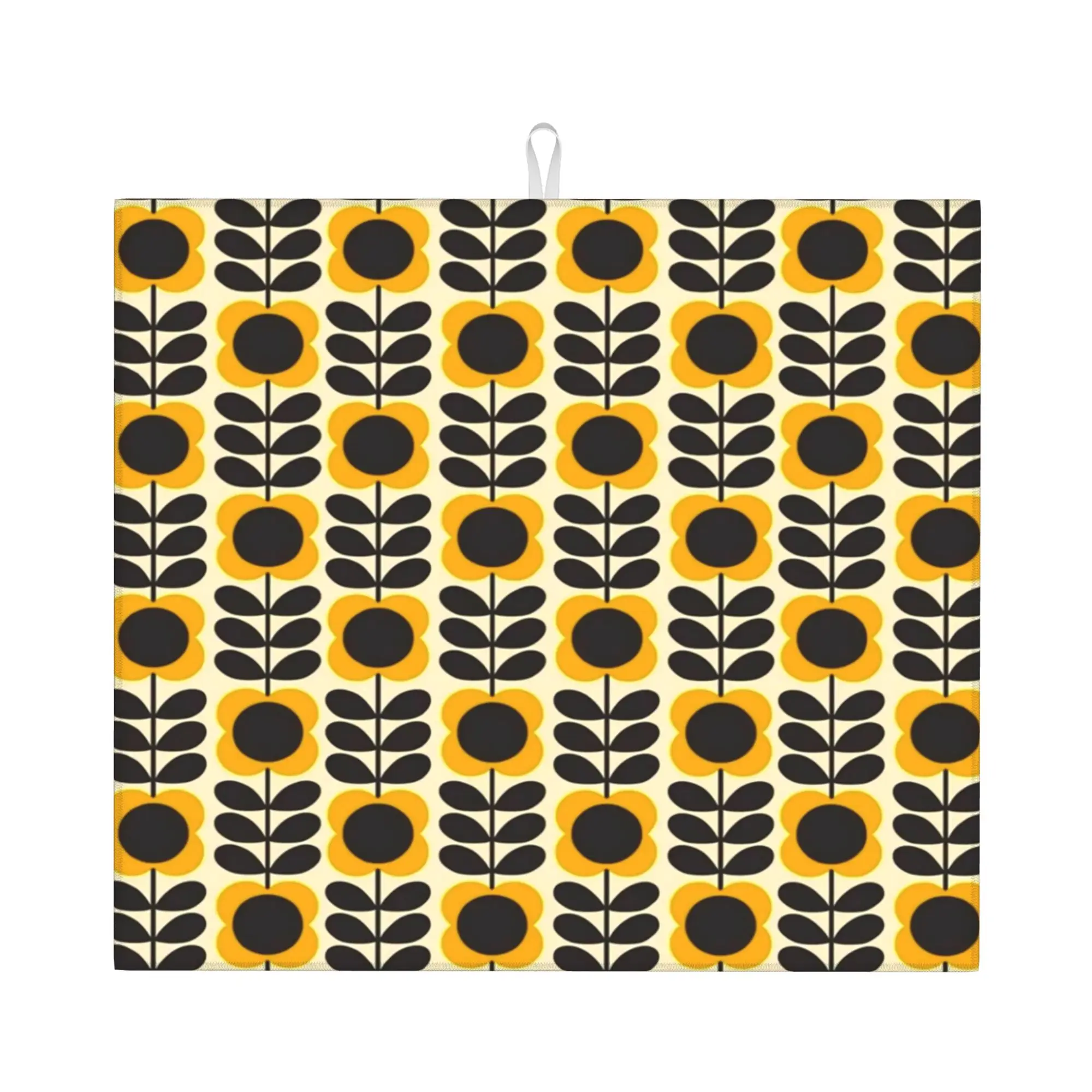 Orla Kiely Multi Stem Flowers Non‑Slip Waterproof Absorbent Barware Tableware Oil Proof Reusable Bathroom Drying Mat For Kitchen