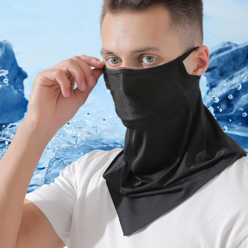 Summer Hanging Ear An-ti UV Triangle Face Mask Scarf Outdoor Cycling Riding Hunting Bandana Sports Running Breathable Mesh Mask