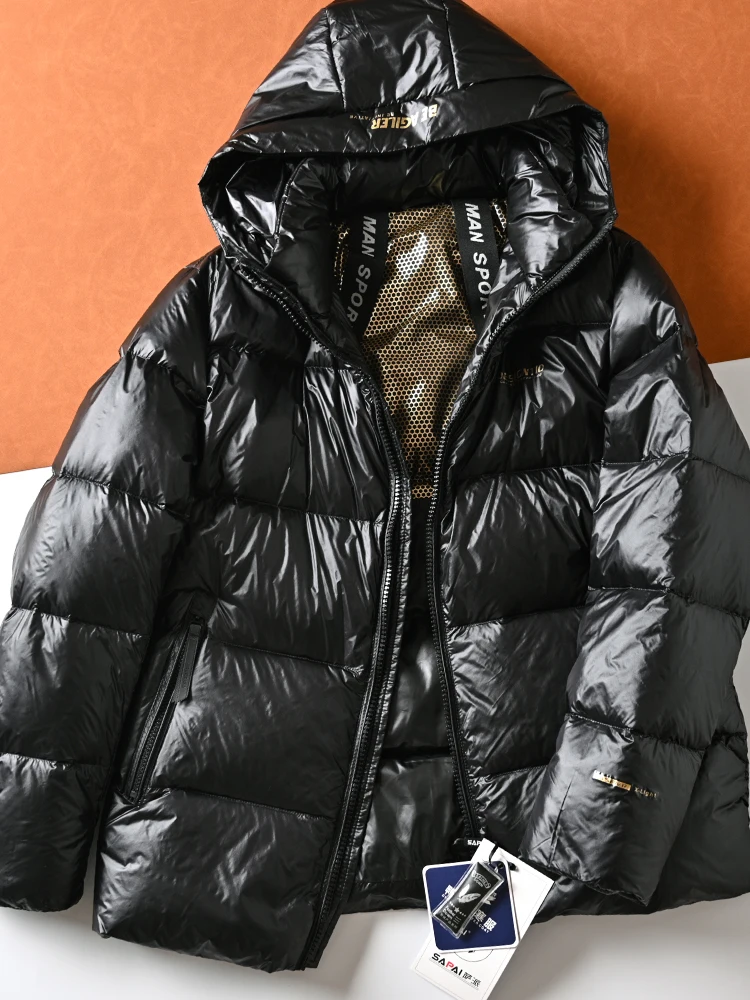 

Men's Winter Puffer Jaet 90 Du down Hooded ort Thi Warm Waterproof Faion Urban Sle Youth Outerwear Coat