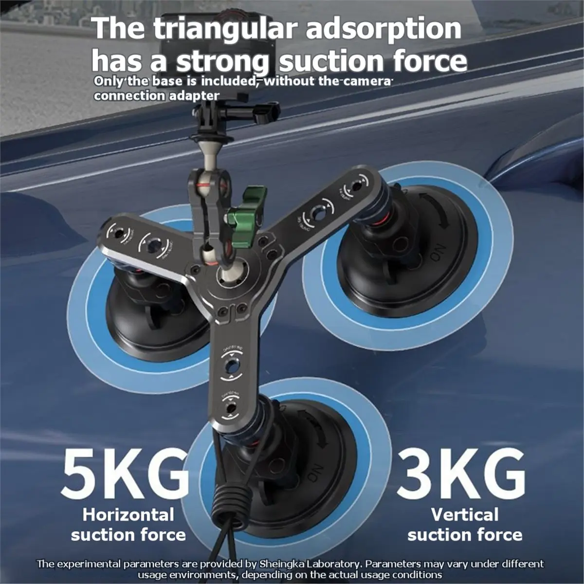 N05R Aluminum Alloy Car Phone Camera Holder Suction Cup 360 Adjustable for Cell Phone Action Camera Mount