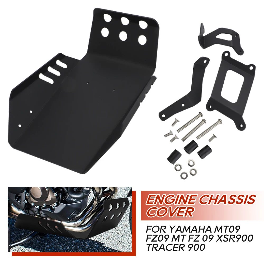 Capa do chassi do motor da motocicleta, Anti-areia Stone Guard, placa de proteção para Yamaha MT09 FZ09 MT FZ 09 2014-2019 XSR900 Tracer 900