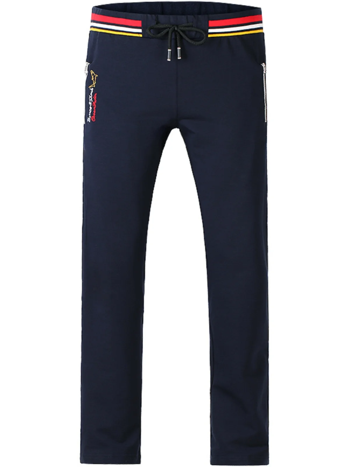 

Trendy Straight Leg Sport Pants for Men Casual Spring Autumn Loose Long Trousers Faionable Streetwear Cotton Polyester Blend