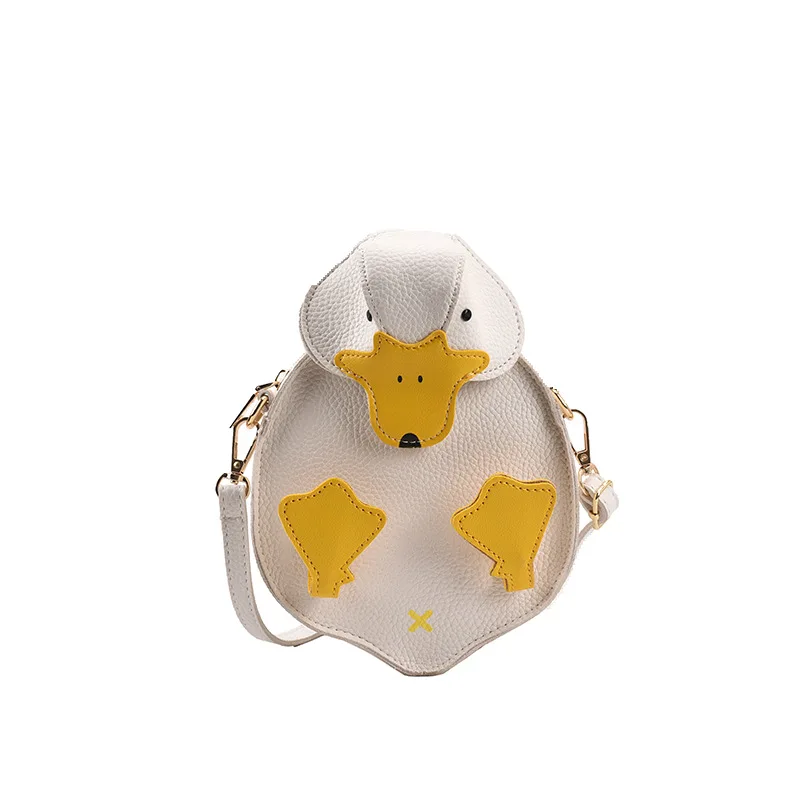 Women Duck Shape Bag Crossbody Female Soft PU Leather Shoulder Bag Girls Cute Cartoon Duck Handbags And Purses