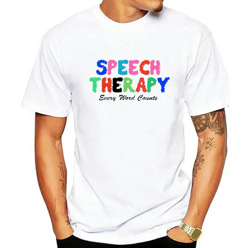 Mens Speech Therapy Every Word Counts Speech Language P t shirt designer tee shirt Crew Neck Kawaii Interesting shirt