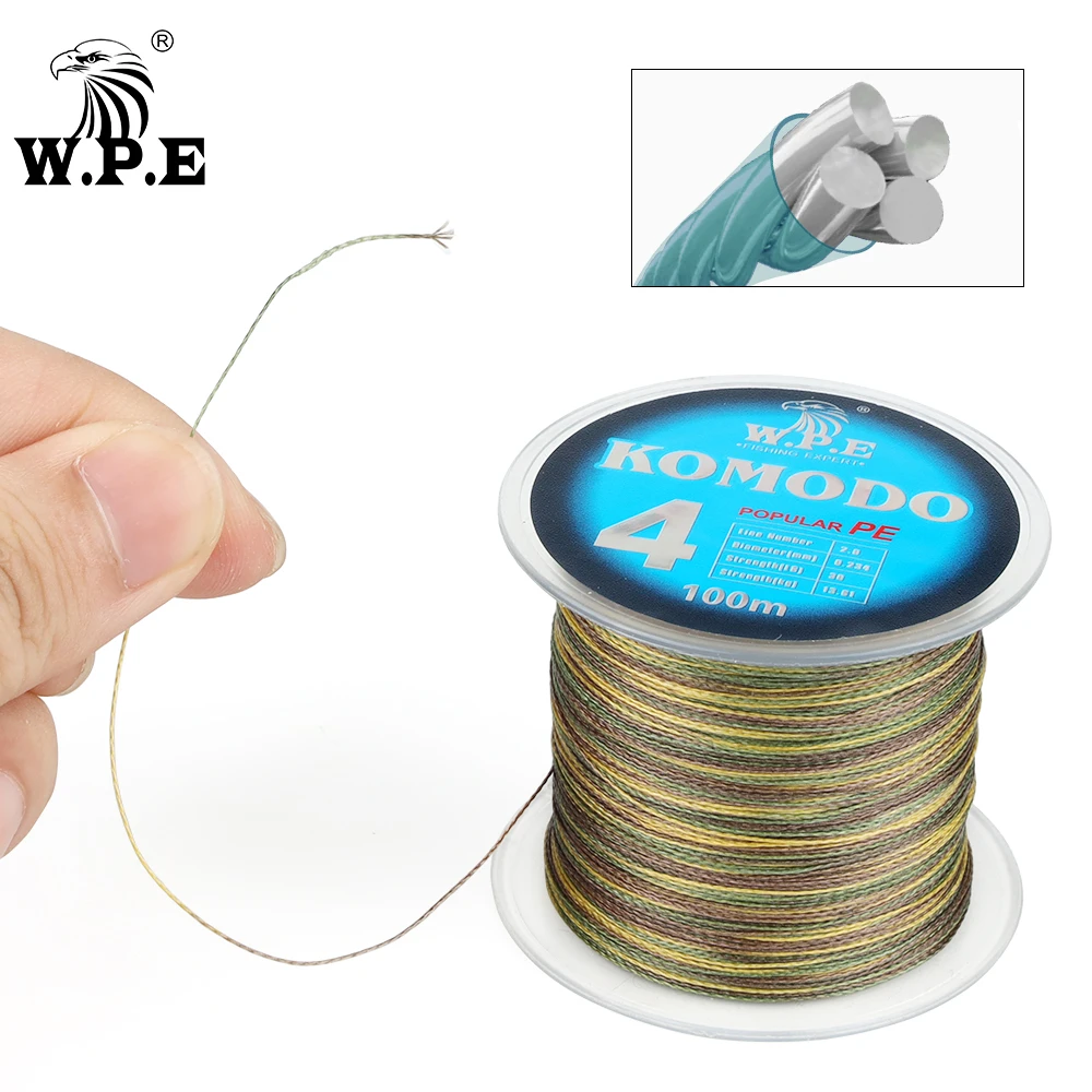 W.P.E KOMODO línea trenzada cuatro hebras resistente para hundimiento - imagen 2