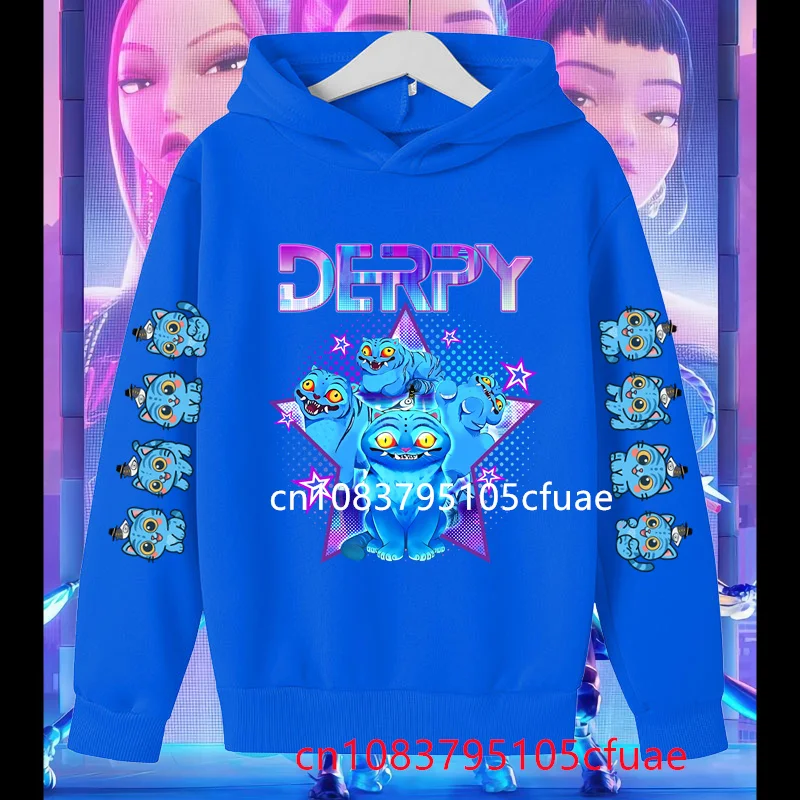 

Boys Print Hooded Coat for Children Fashion Pullover Kids Tops K-pop Demon Hunters Hoodies Boys Girls Long Sleeve Outerwear Saja