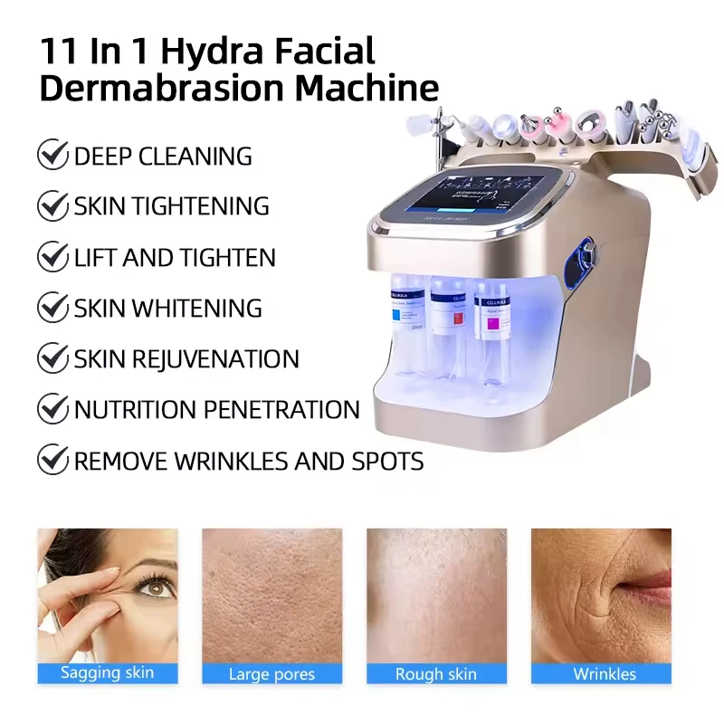 Hydra Oxygen Facial Machine with Skin Analyzer Multifunctional Hydradermabrasion Aqua Facial Care Device