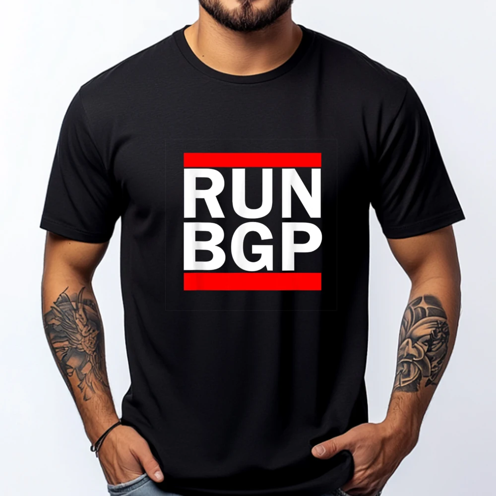 

Run Bgp Network Engineer Computer Graphic Tees Oversize Man Thanksgiving