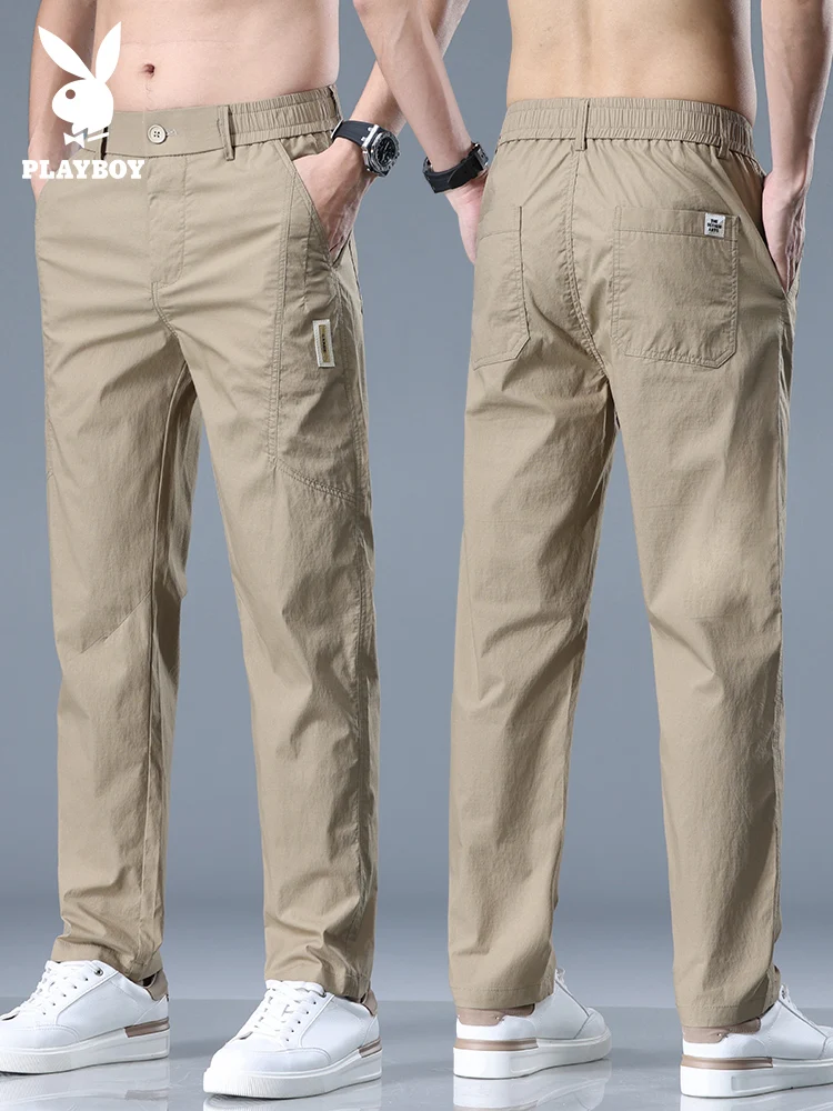 

Ice Silk Casual Pants Men's Summer Thin Loose Straight Busin Qui Dry Sports Long Trousers Comfortable Breathable