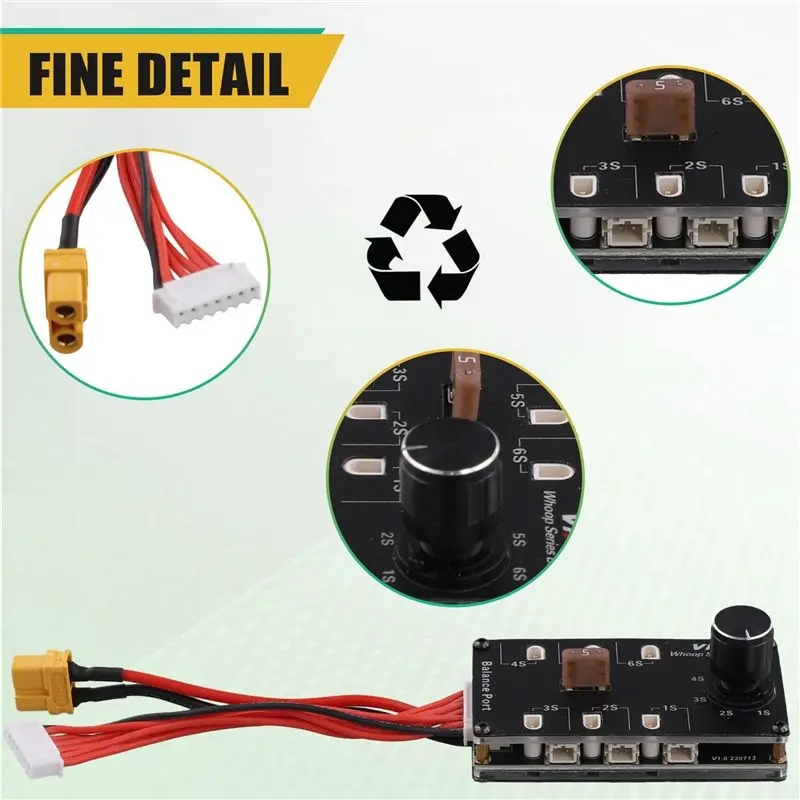 VIFLY Whoop Series Board Balance Charging Board 6 Port 1S LIPO Battery XT60 Input For PH2.0 BT2.0 1S FPV Tinywhoop