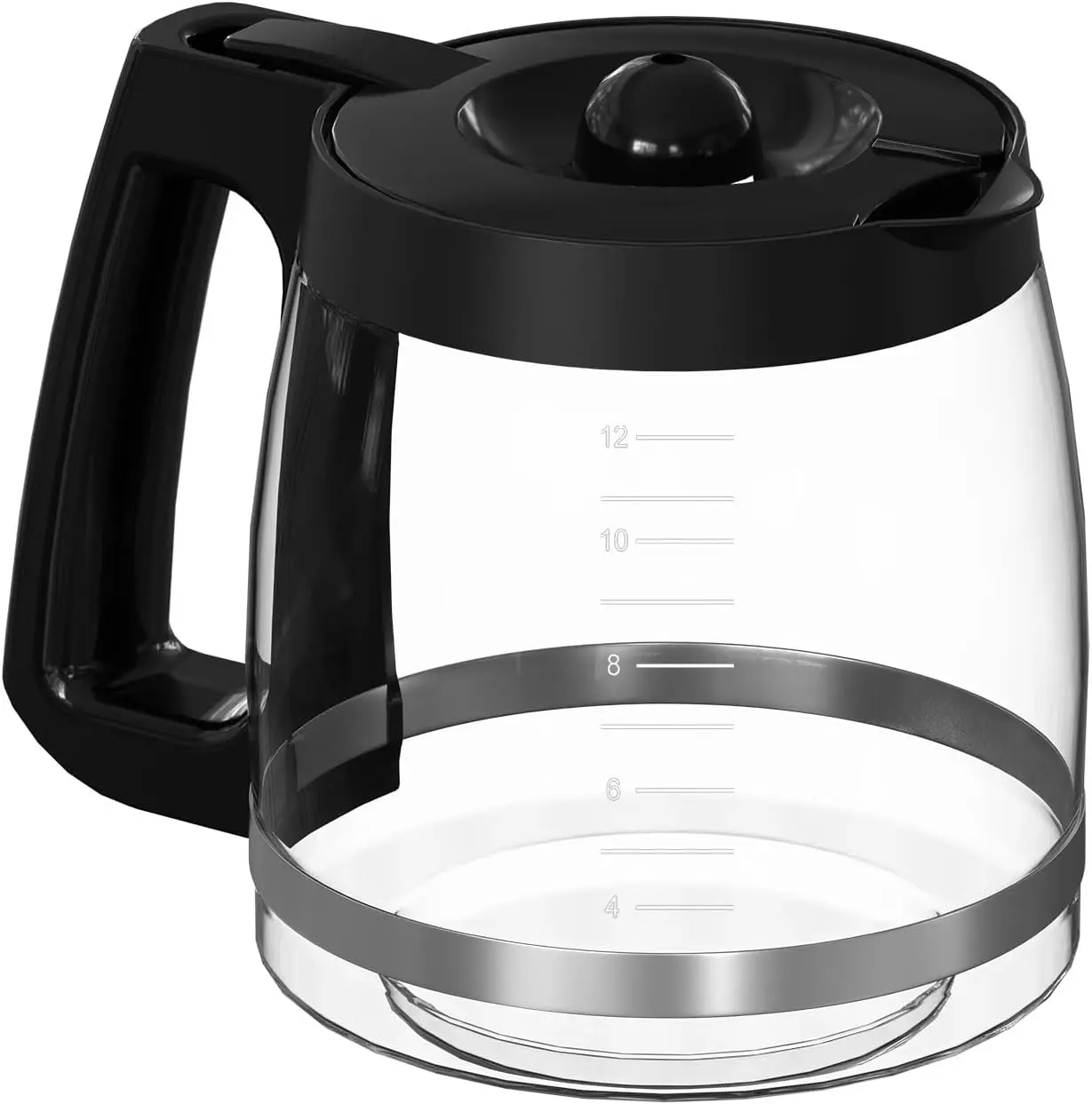 Replacement 12-cup Coffee Maker Glass Carafe, Compatible with Hamilton Beach Coffee Maker Models 46310, 49980R, 49976, 49350,