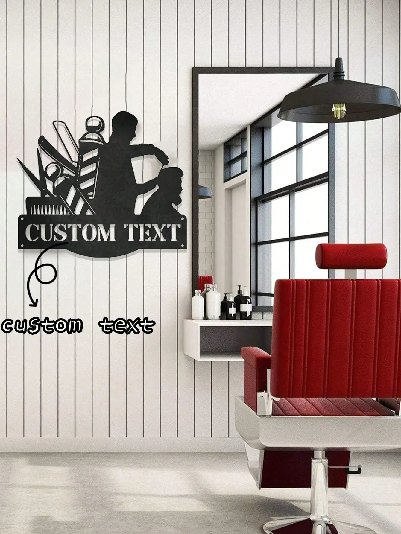 

Custom Metal Barber Shop Sign Wall Art Personalized Hairstylist Decor Man Cave Gift Home Kitchen Hanging Plaque
