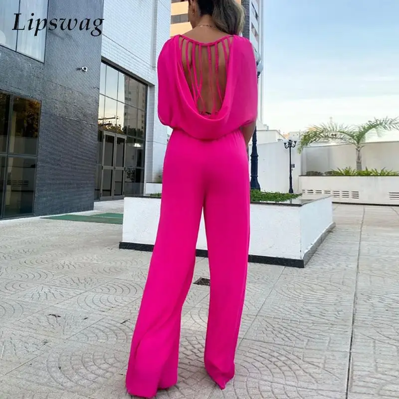 Dorywczo mody kobiet proste spodnie Playsuit dojazdy pani elegancki kombinezon Sexy bez rękawów Ruched Backless imprezowy kombinezon damski