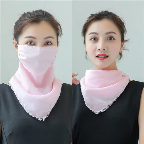 Sunscreen triangle scarf neck mask female summer UV protection breathable thin mask riding veil shade