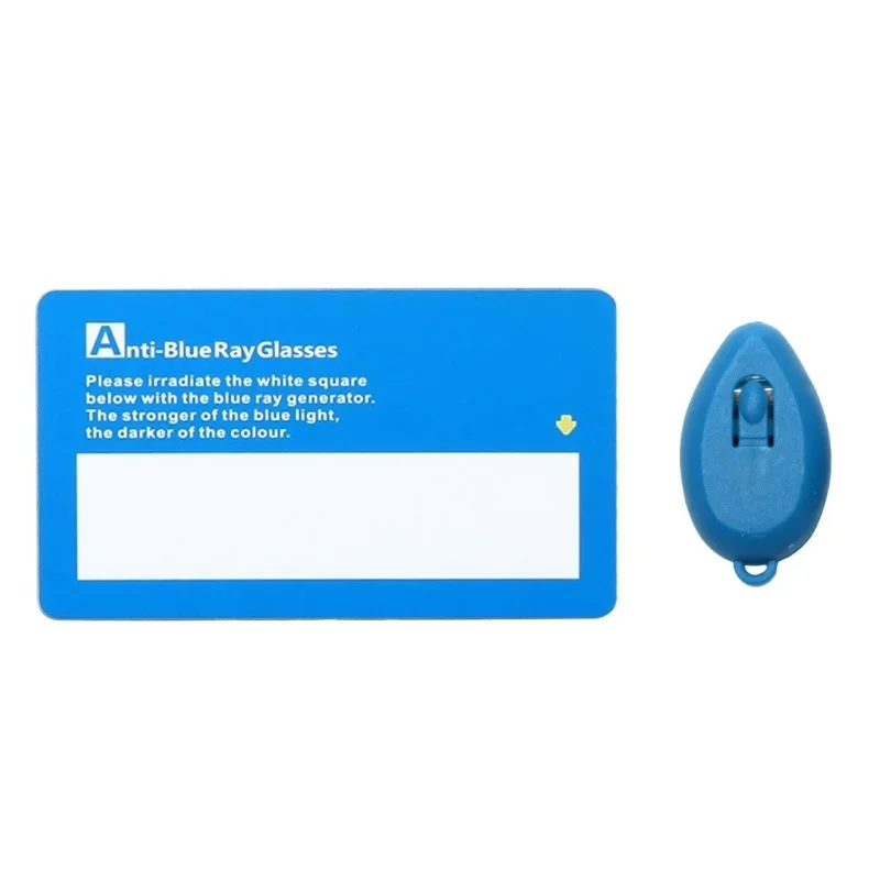 Anti-Blue Light Glasses Test Kit: Test Card + Blue Light Emitter Pen for Lens Effectiveness Verification