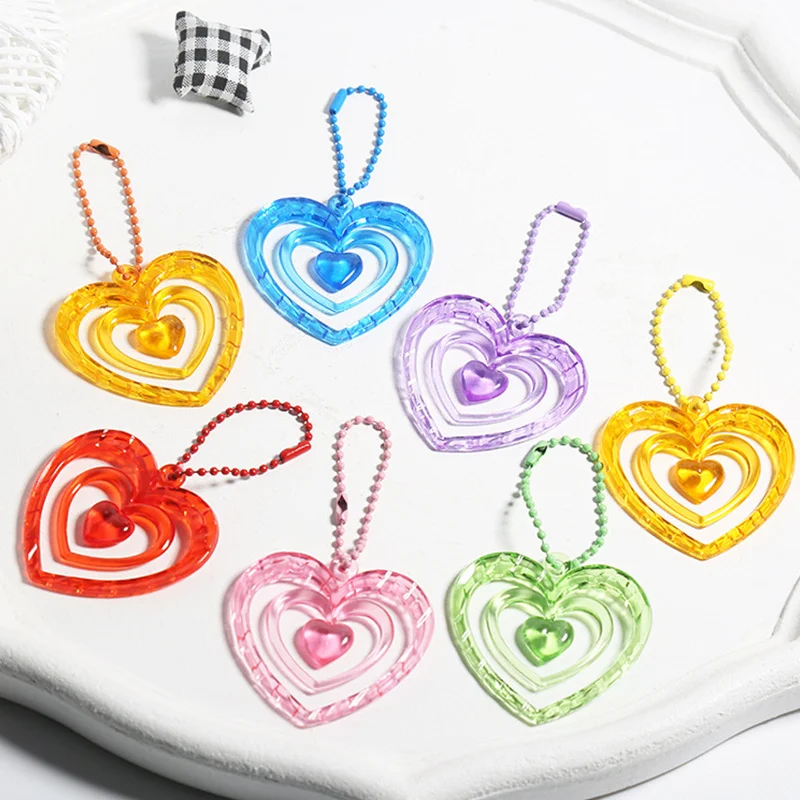 

8pcs Hollow Heart Pendants Photo Album Decoration Key Chain Album Pendant Keychain Bag Key Decoration