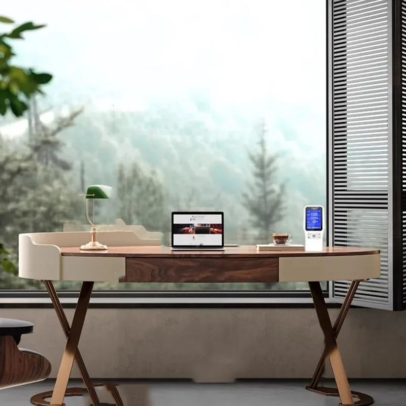 

Executive Minimalist Walnut Office Desk Light Luxury Minimalist High-end Office Desk Minimalist Escrivaninha Home Furniture