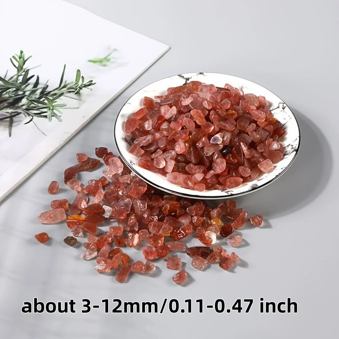 3-12 مللي متر رقائق كريستال كوارتز الفراولة ، رقاقة كوارتز الفراولة الطبيعية حجر الحصى الصخري كريستال ، أحجار كريستال حمراء مطحونة #3