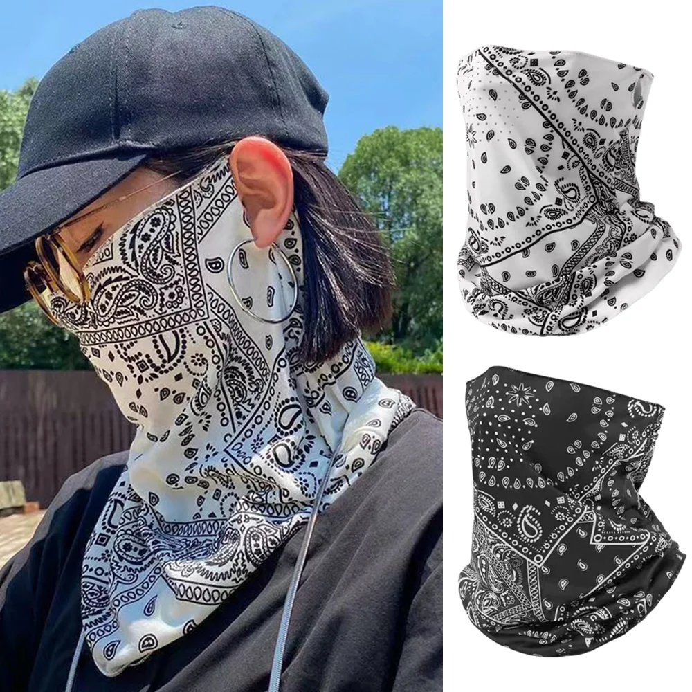 

Fashion Punk Sunscreen Mask For Men Women Summer Face Neck UV Protection Ear Scarf Hip Hop Outdoor Sports Cycling Bandana Scarfs