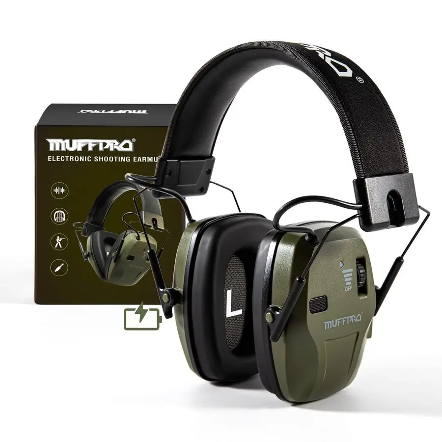 

Shooting Ear Protection with Sound Amplification Electronic Earmuffs for Noise Reduction