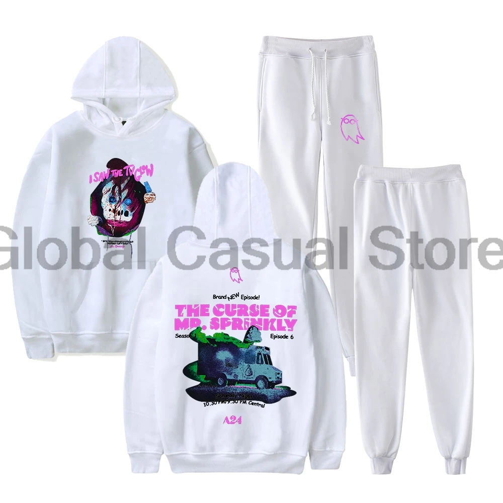 Horror Movie I Saw the TV Glow 2024 Horror Movie Hoodie Jogger Pants Two Piece Set Sweatshirt+Sweatpants Women Men's Set