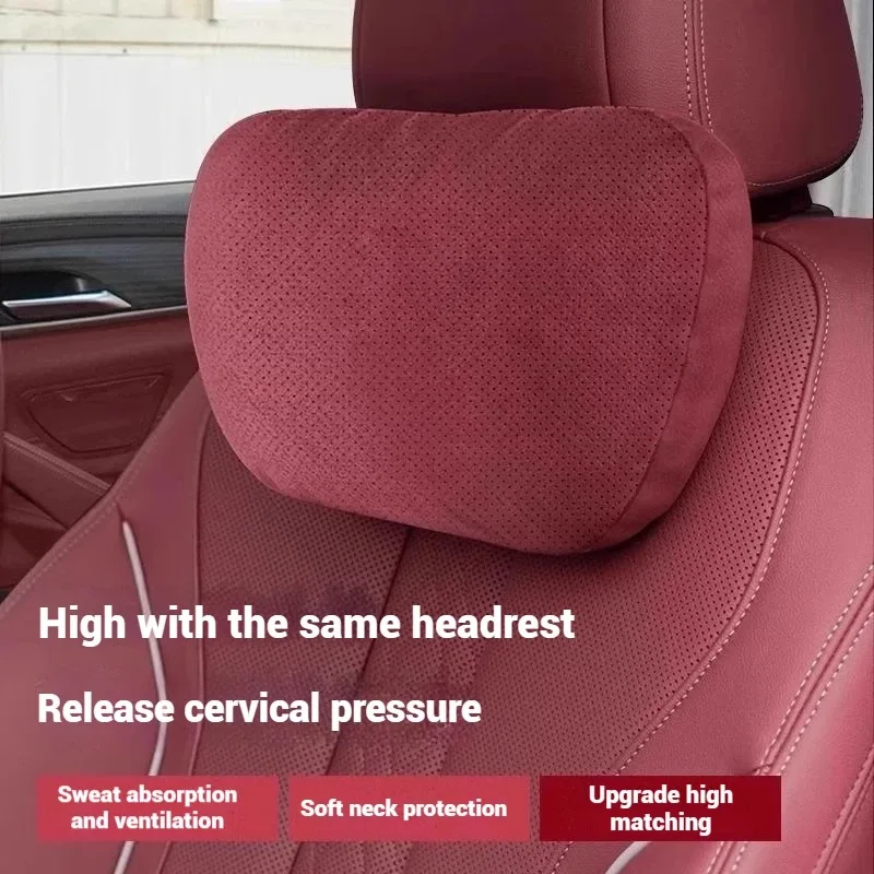 

Car Neck Pillow Support Seat Maybach NEW Design S Class SoftUniversal Adjustable CarSuede Seat Soft Headrest Waist Pillows