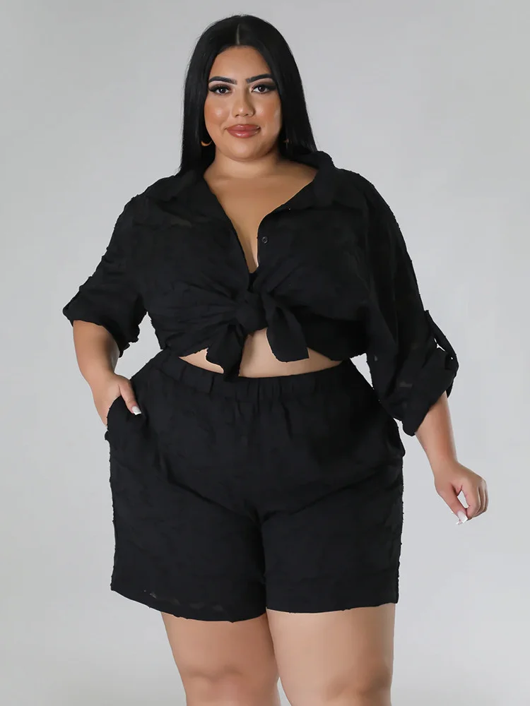 Wmstar Plus Size Two Piece Sets Women New Matching Sets Loose Shirts Top Shorts Tracksuit Casual Summer Wholesale Dropshipping