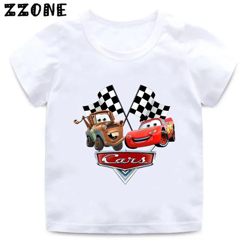 Cartoon Print Camisetas para crianças, Pixar Lightning McQueen Print, Baby Boys and Girls Clothes, tops de verão, crianças, venda quente, ooo5534