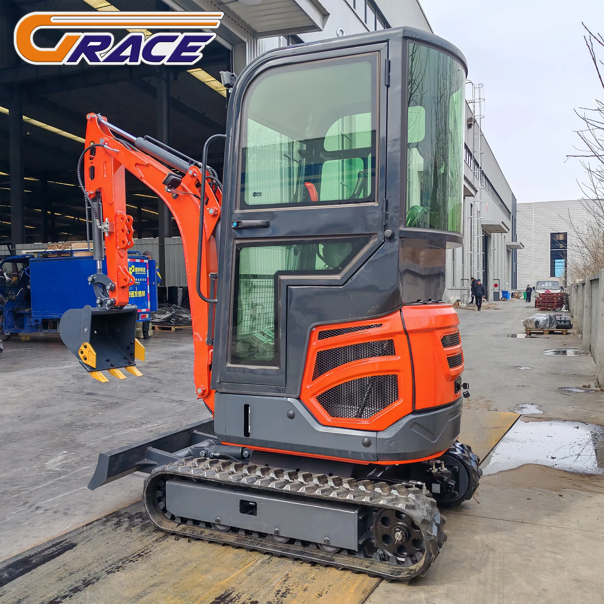 حفارة ديزل صغيرة بجرار 1.2 طن - آلات هندسية مدمجة هيدروليكية على طراز كوبوتا