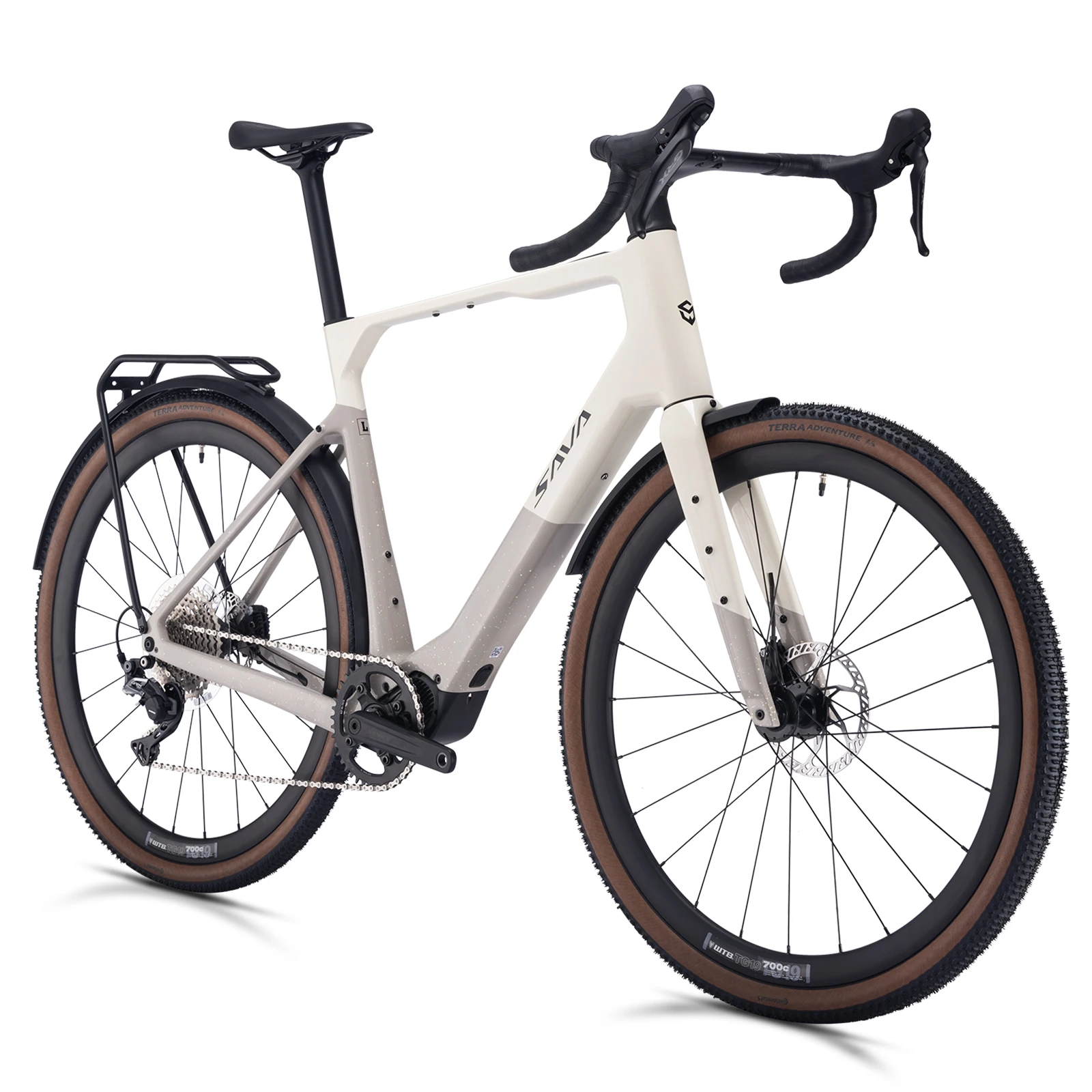SAVA E-BIKE Carbon Fiber Gravel Electric Assist Bicycle, equipped with SHIMAN0 GRX ST-RX600 groupset image 4
