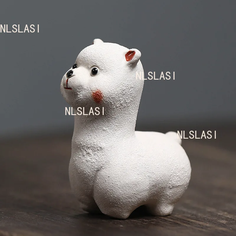 1pcs Alpaca Purple Clay Tea Pet Can Cultivate Tea for Fun Handmade Lamb Ornaments Tea Table Decoration Teaset Accessories