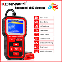 KONNWEI KW681 kw681 Car Battery Tester Motorcycle Battery Analyzer OBD2 Scanner Full OBD2 Function Cranking Charging Test